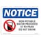 Signmission OSHA Notice, 5" Height, Non-Potable Water Provided At Sign With Symbol, 7" X 5", Landscape OS-NS-D-57-L-15099 - alternate 1